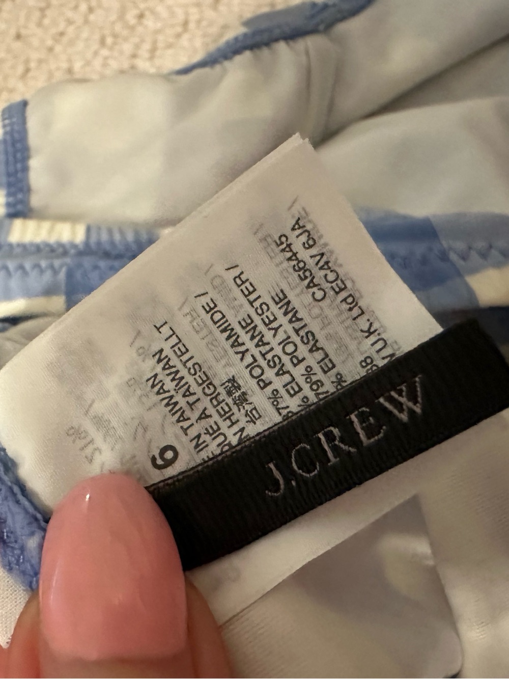Blue and White Gingham J crew One-Piece Swimsuit - Picture 2 of 2